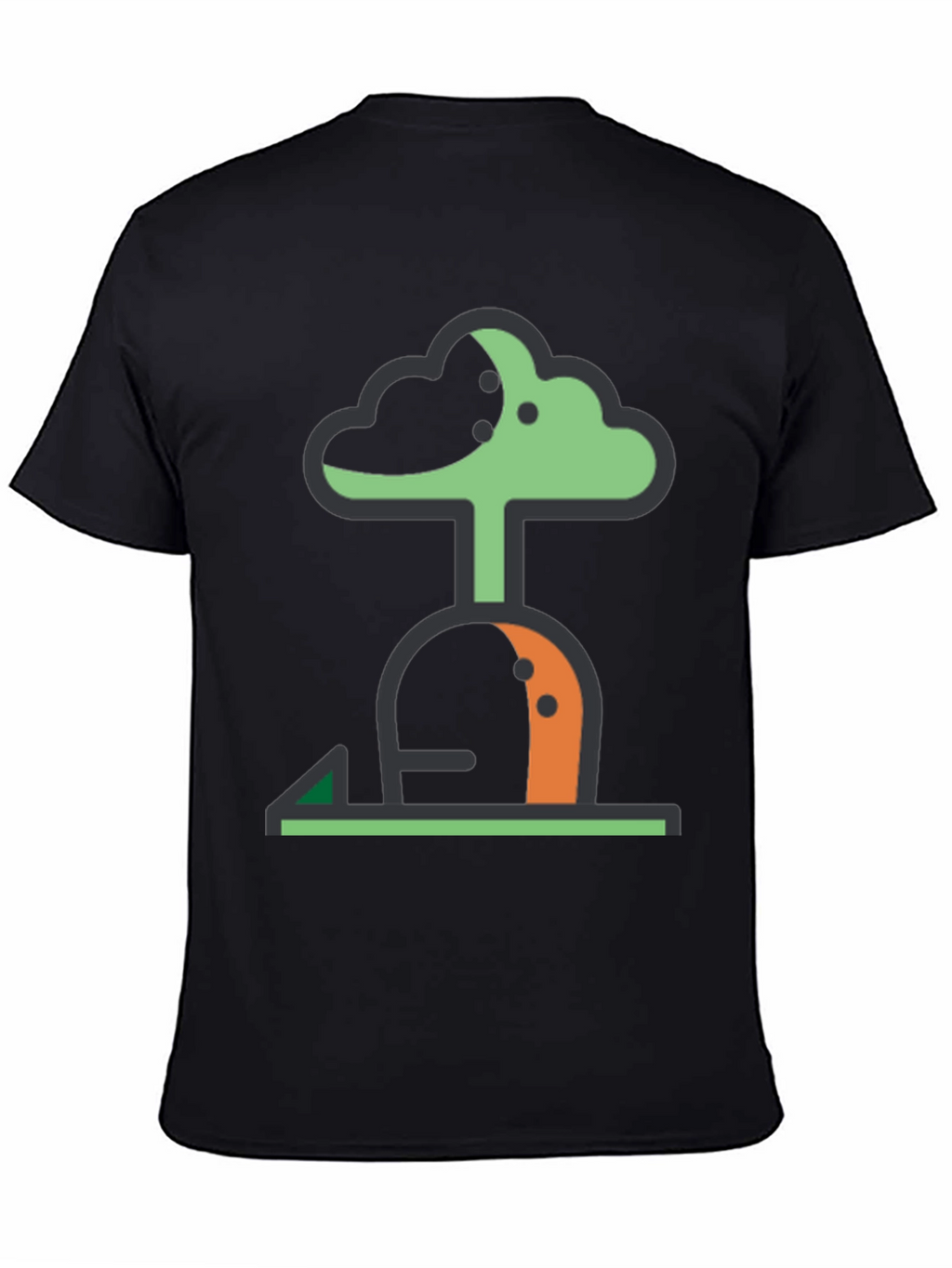 Abstract Tree Graphic Tee - Modern Black T-Shirt