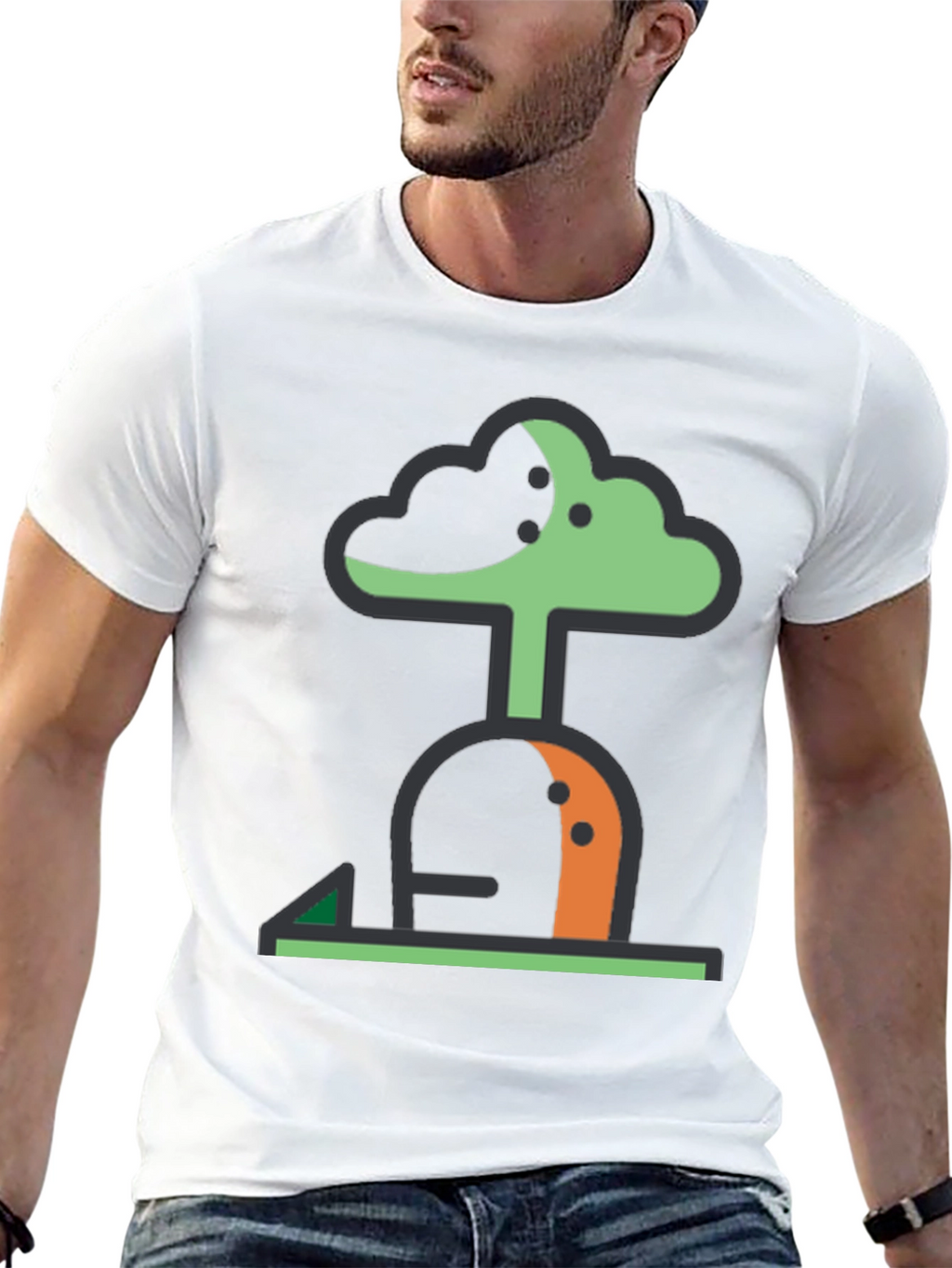 Abstract Tree Graphic Tee - Modern Black T-Shirt
