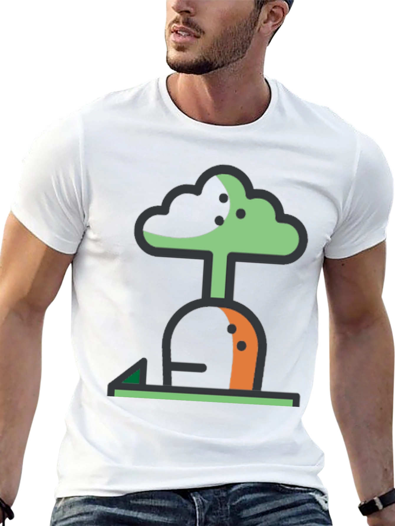 Abstract Tree Graphic Tee - Modern Black T-Shirt