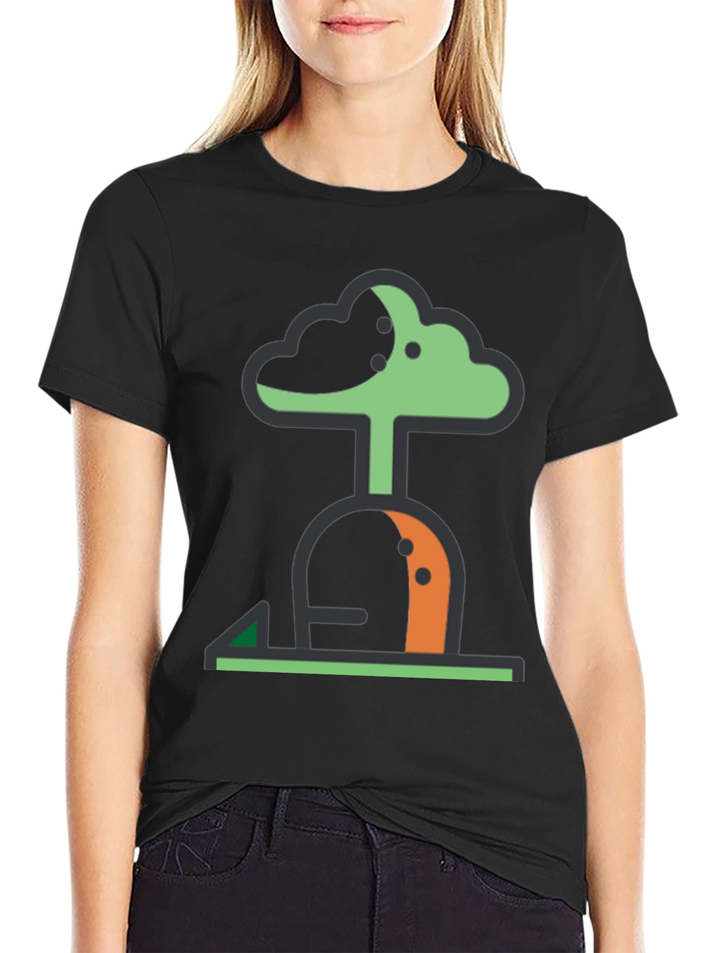 Abstract Tree Graphic Tee - Modern Black T-Shirt