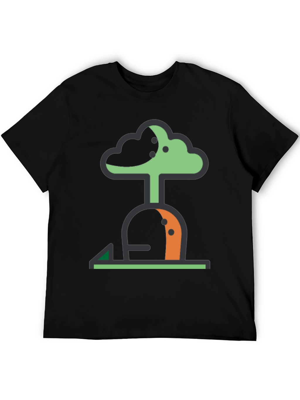 Abstract Tree Graphic Tee - Modern Black T-Shirt