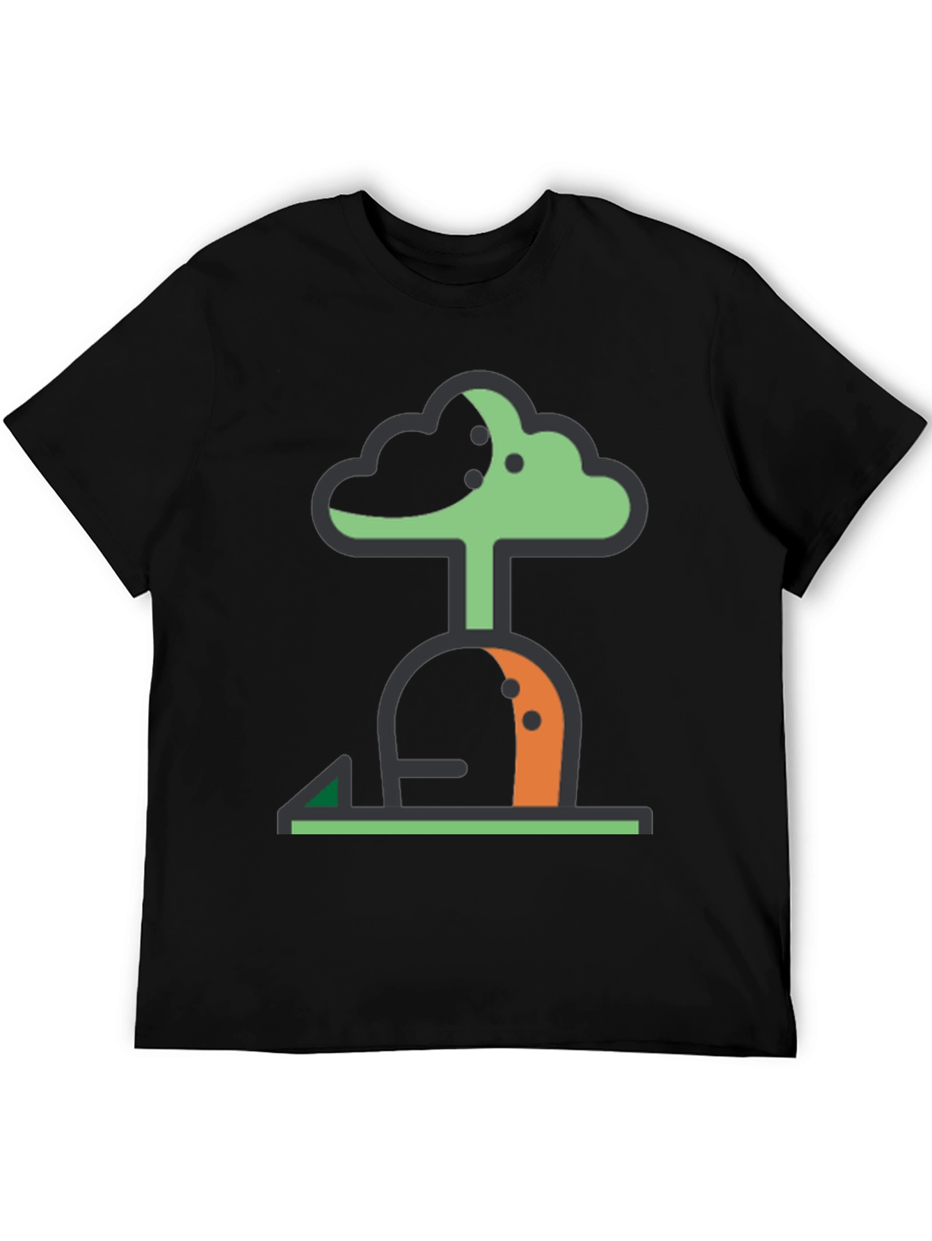 Abstract Tree Graphic Tee - Modern Black T-Shirt