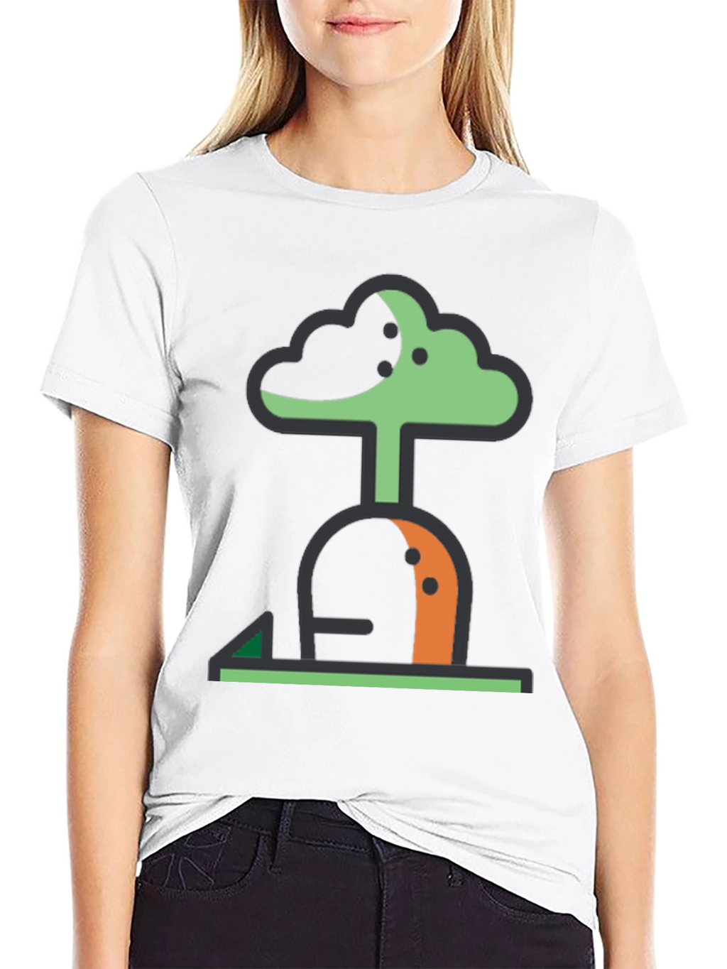 Abstract Tree Graphic Tee - Modern Black T-Shirt