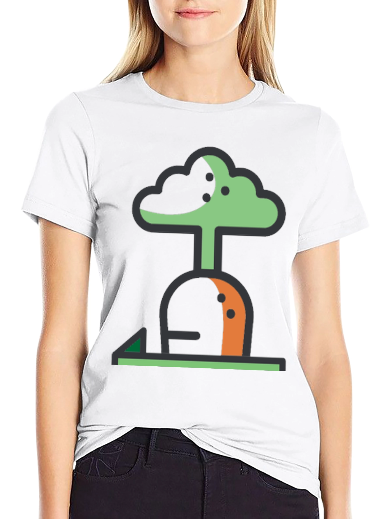 Abstract Tree Graphic Tee - Modern Black T-Shirt