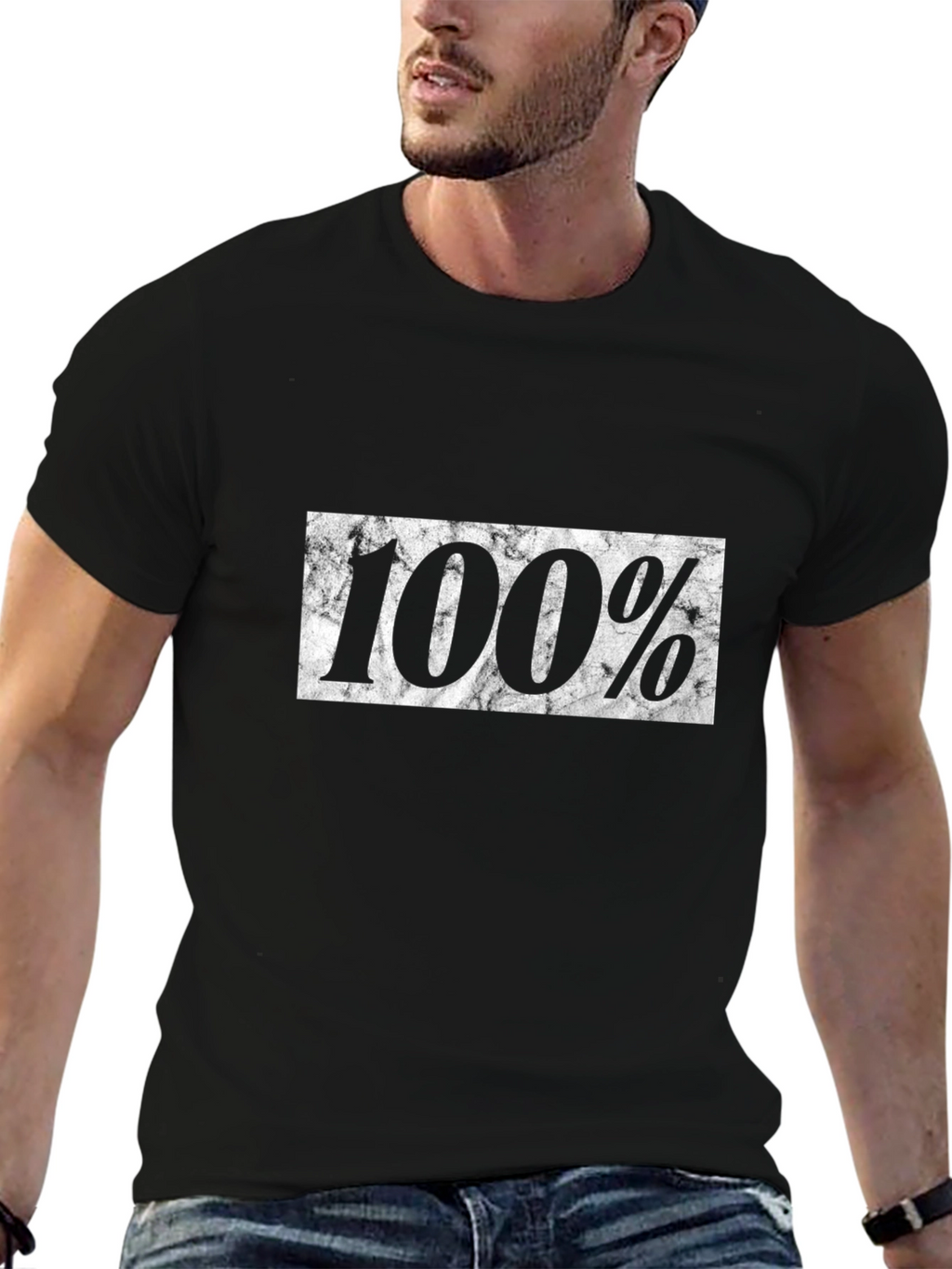 100% Graphic Tee - Black Cotton T-Shirt