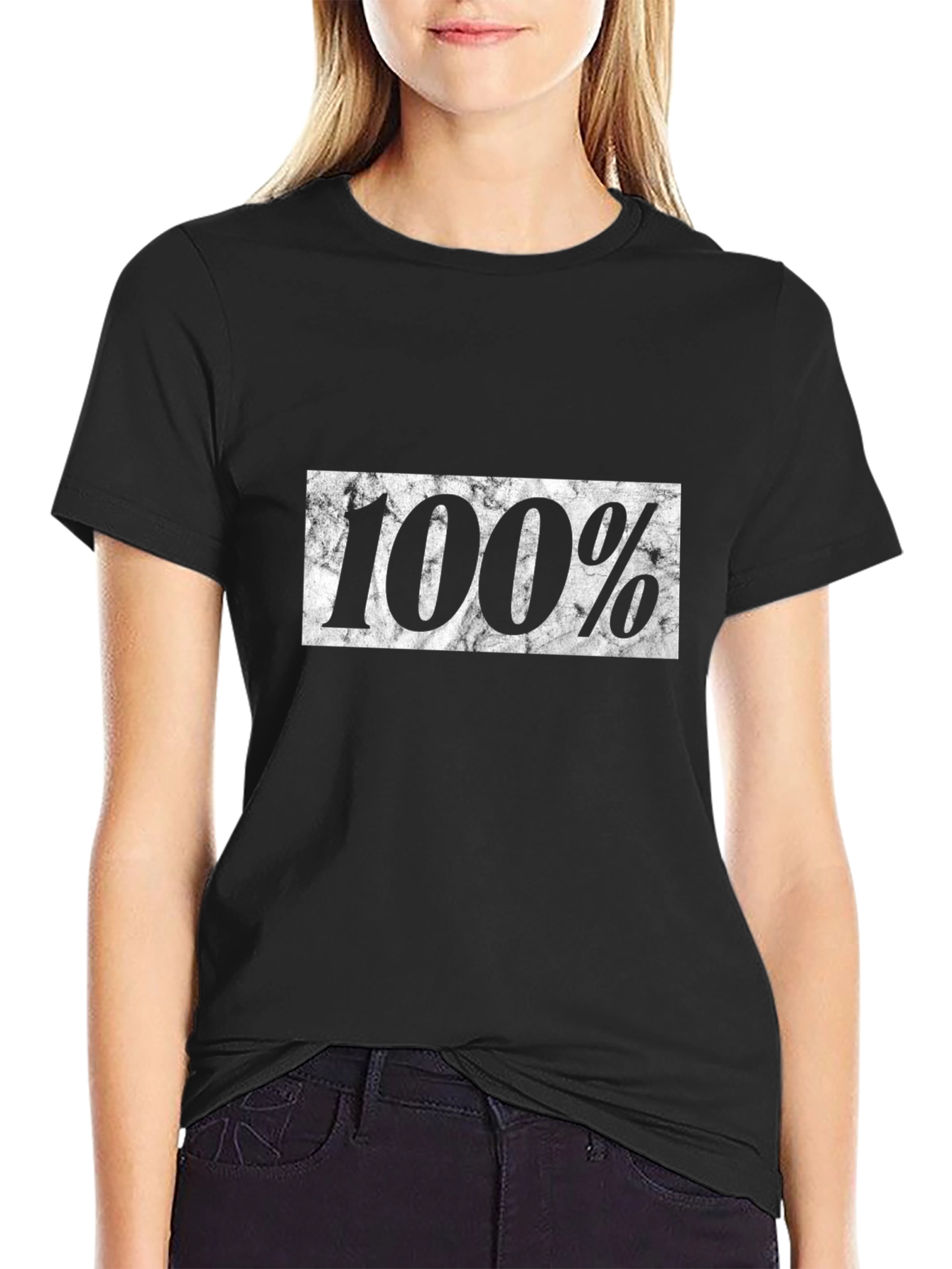 100% Graphic Tee - Black Cotton T-Shirt