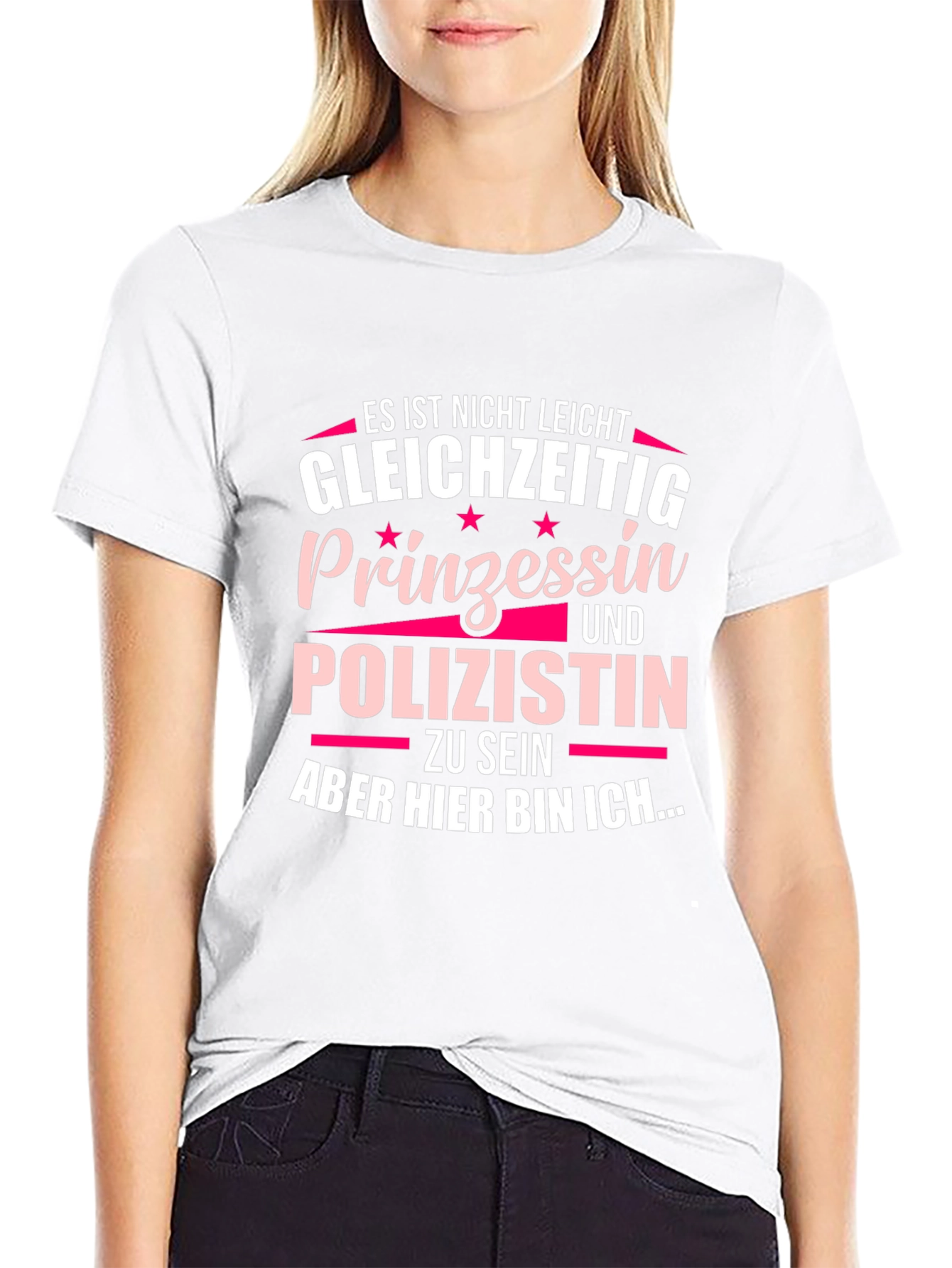 Princess & Cop T-Shirt - German Text Funny Tee