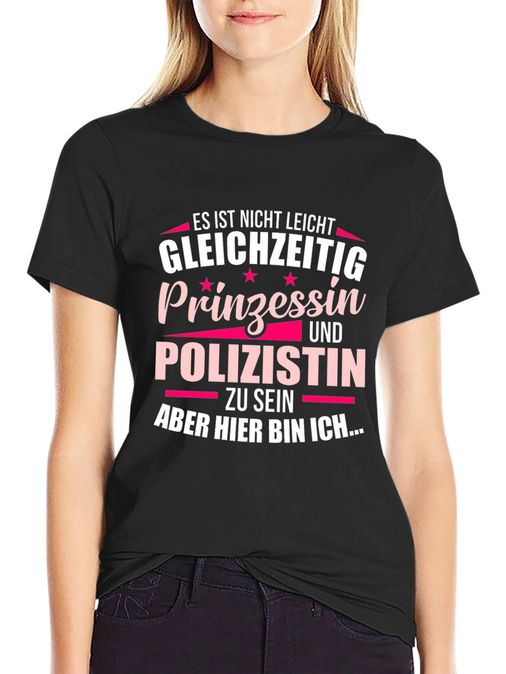 Princess & Cop T-Shirt - German Text Funny Tee