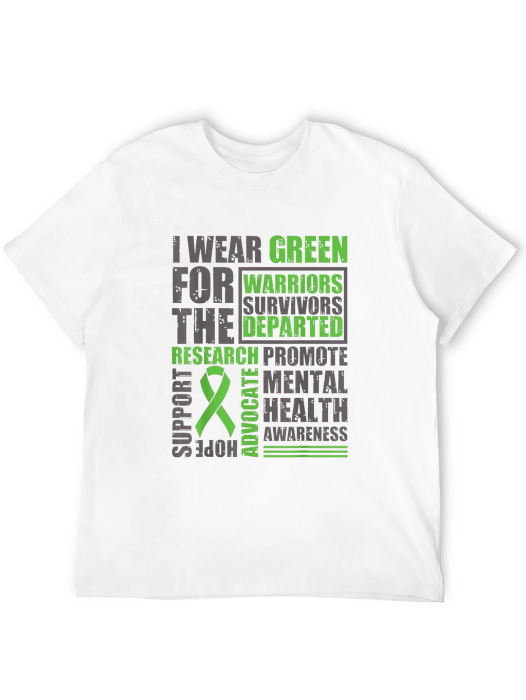 Green Mental Health Awareness Graphic T-Shirt