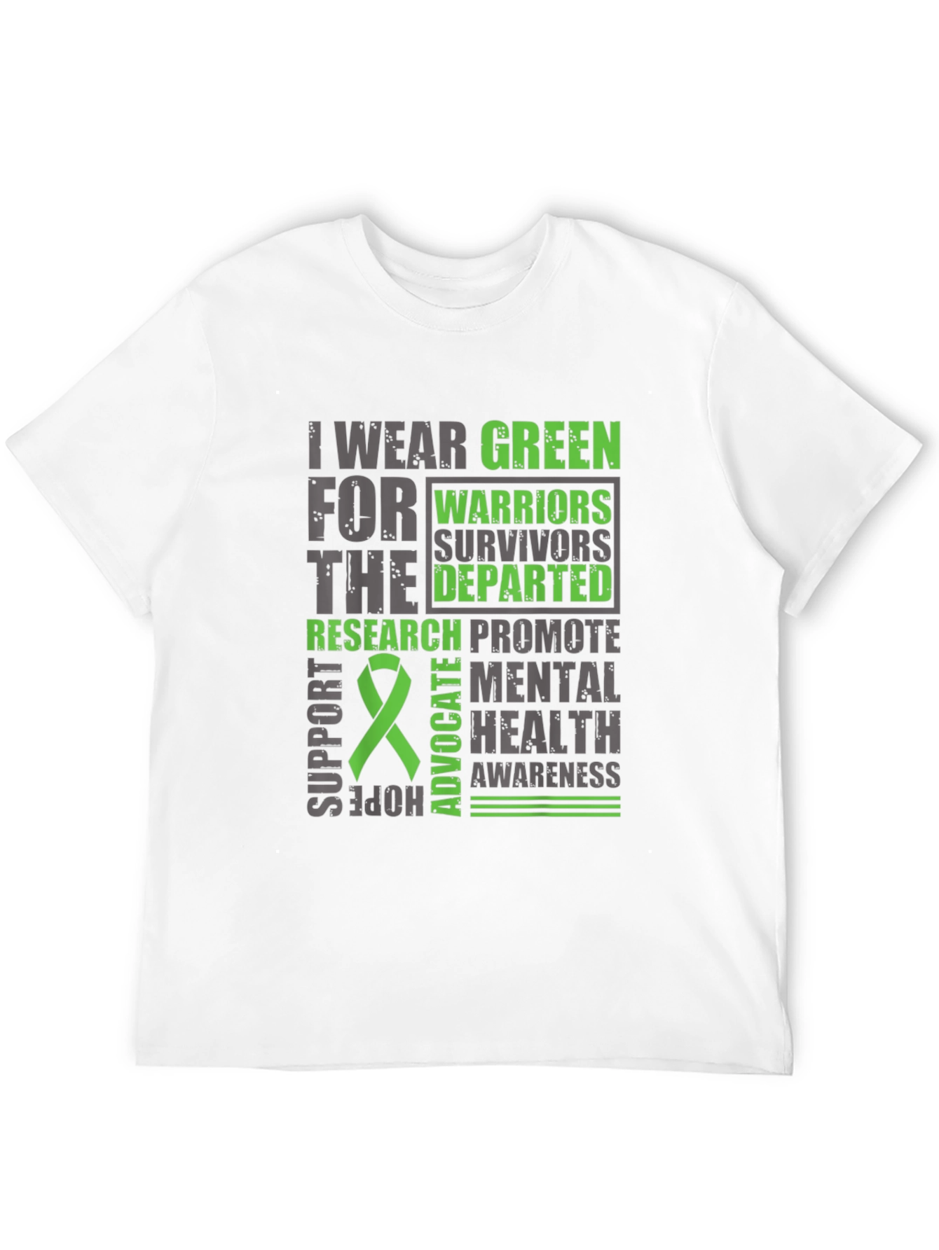 Green Mental Health Awareness Graphic T-Shirt