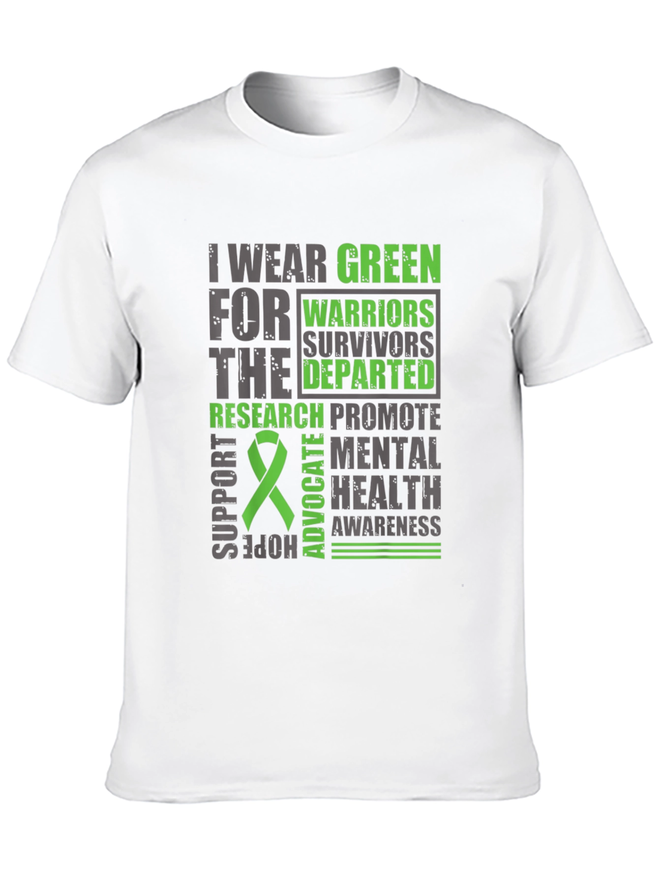 Green Mental Health Awareness Graphic T-Shirt