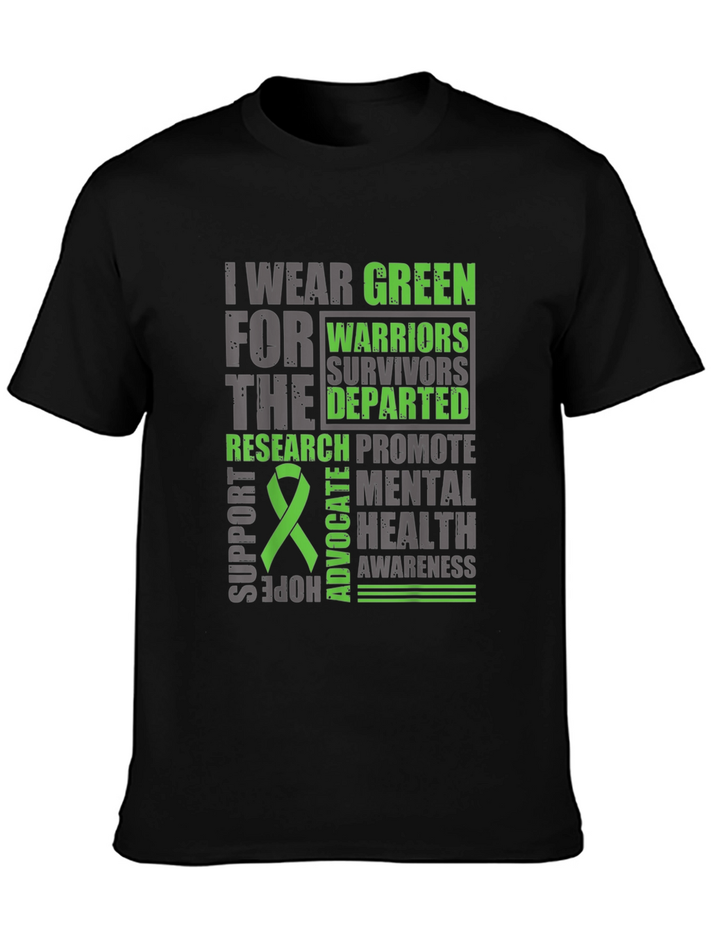 Green Mental Health Awareness Graphic T-Shirt