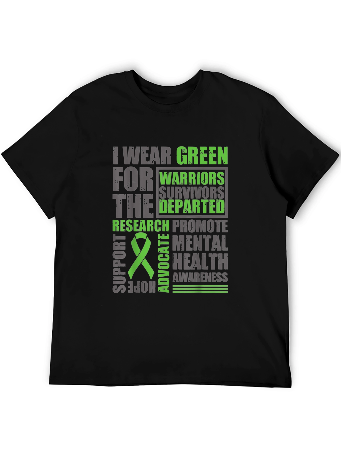Green Mental Health Awareness Graphic T-Shirt