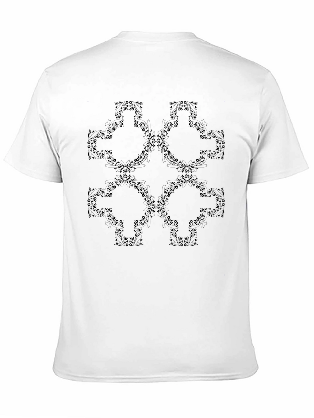 Stylish Black Floral Pattern T-Shirt