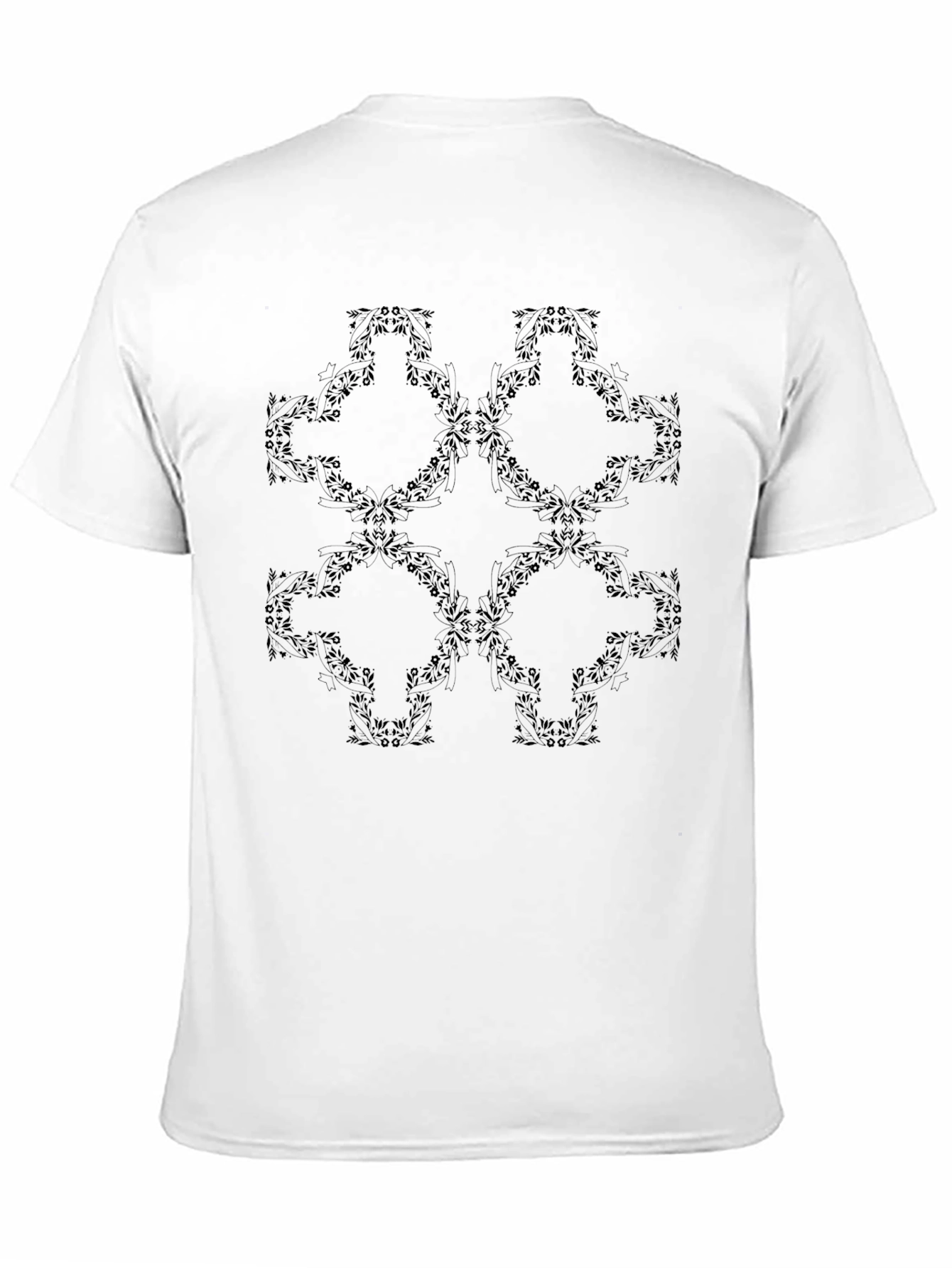 Stylish Black Floral Pattern T-Shirt