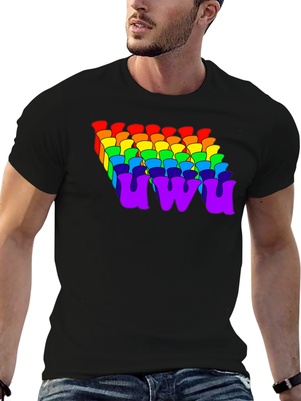 Rainbow UWU Graphic Tee - Soft Cotton Comfort
