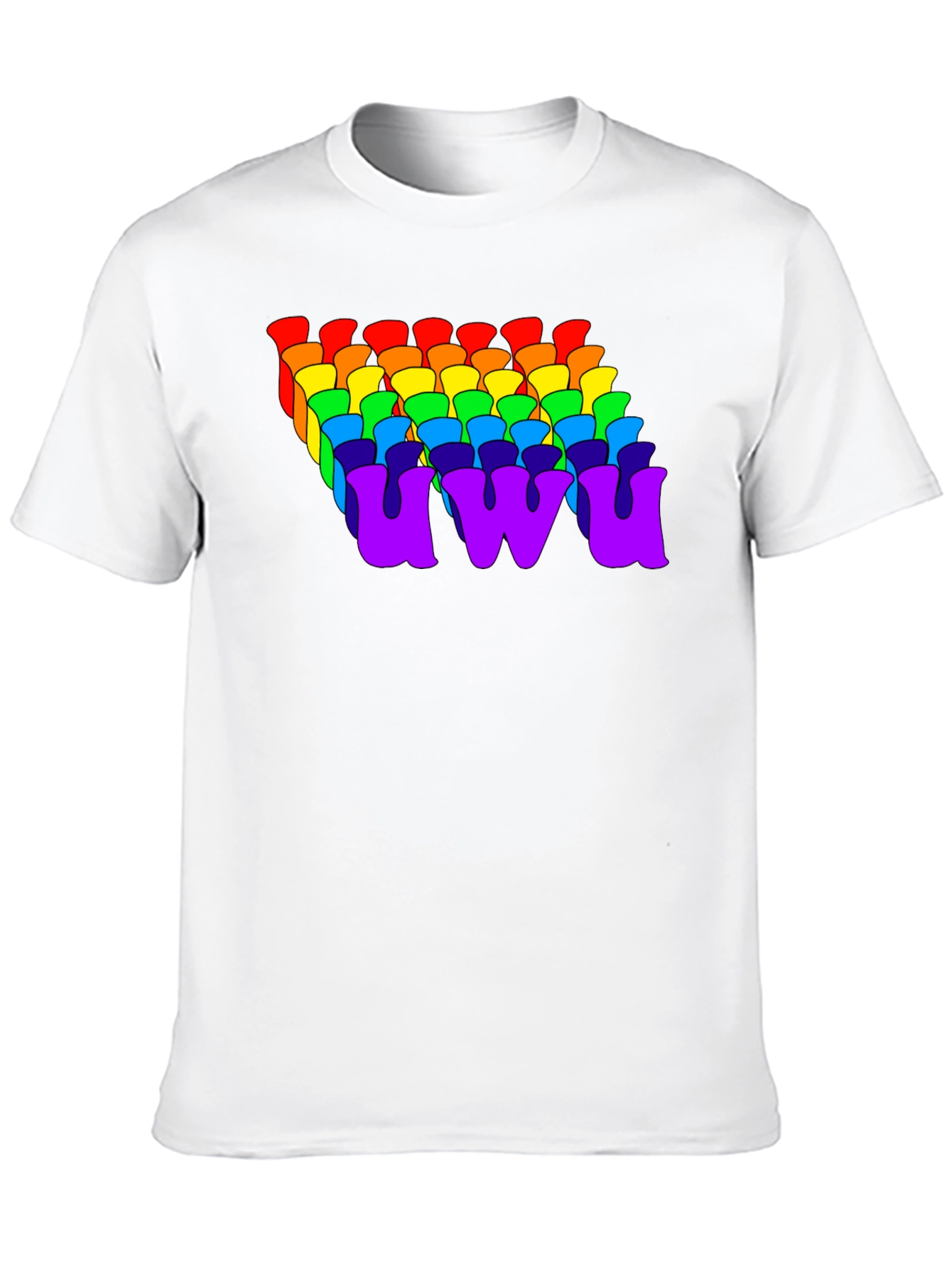 Rainbow UWU Graphic Tee - Soft Cotton Comfort