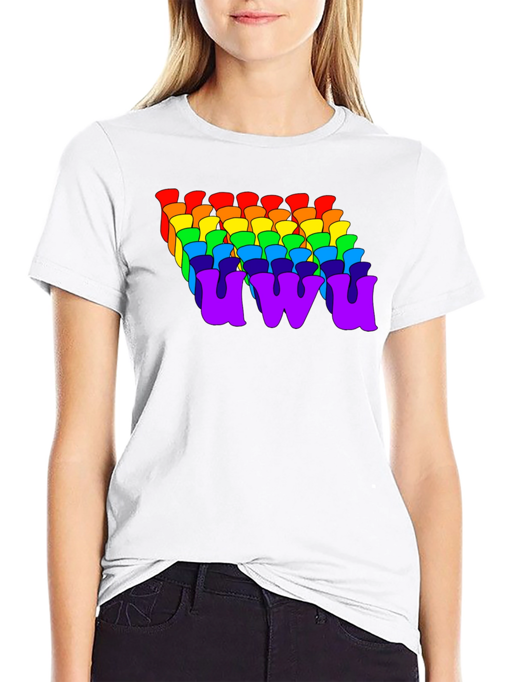 Rainbow UWU Graphic Tee - Soft Cotton Comfort