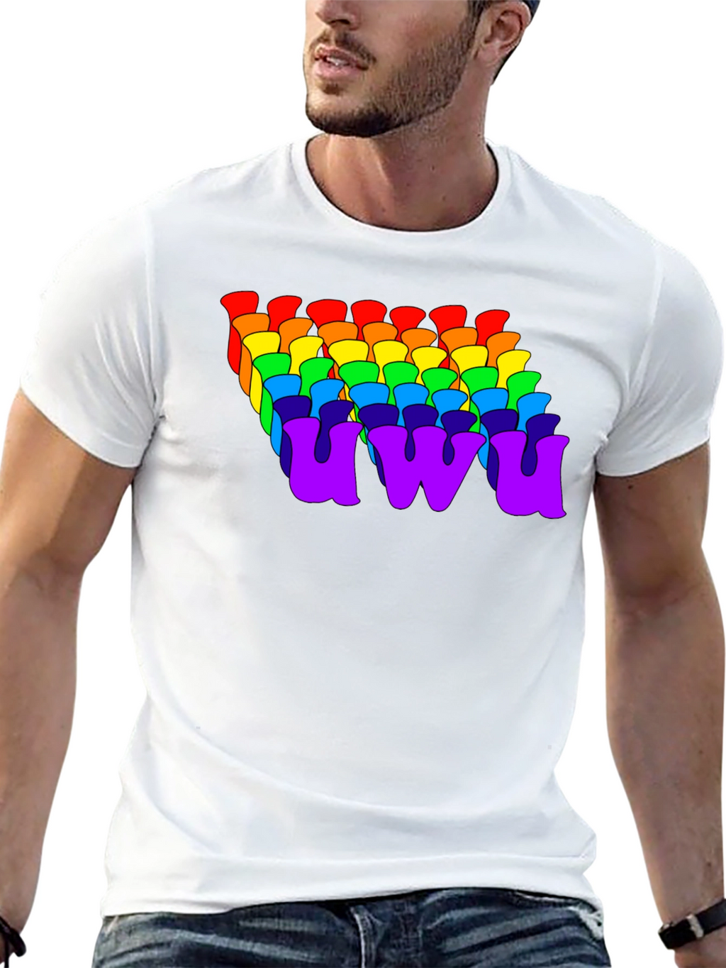 Rainbow UWU Graphic Tee - Soft Cotton Comfort
