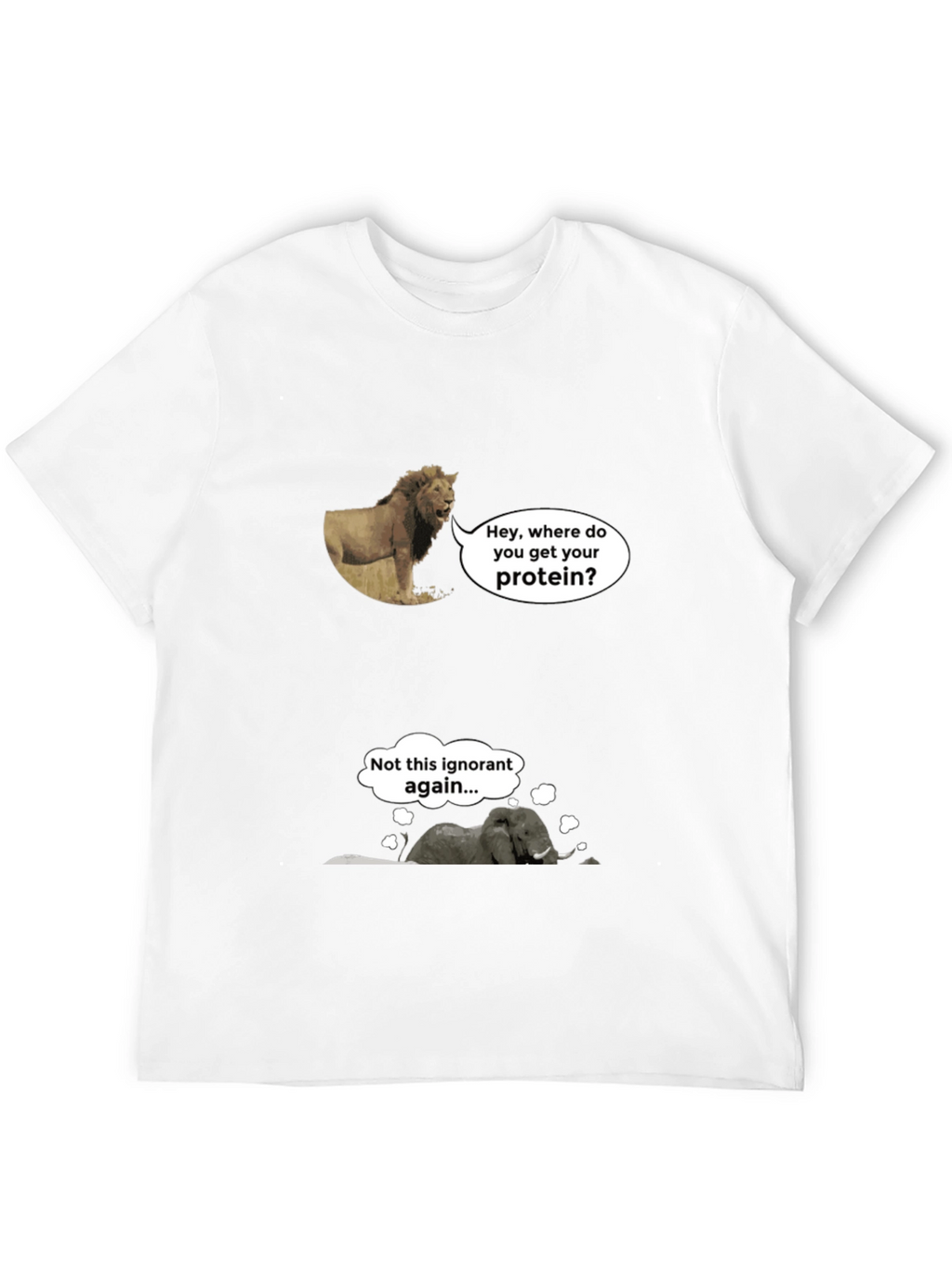 Funny Vegan Lion and Elephant T-Shirt