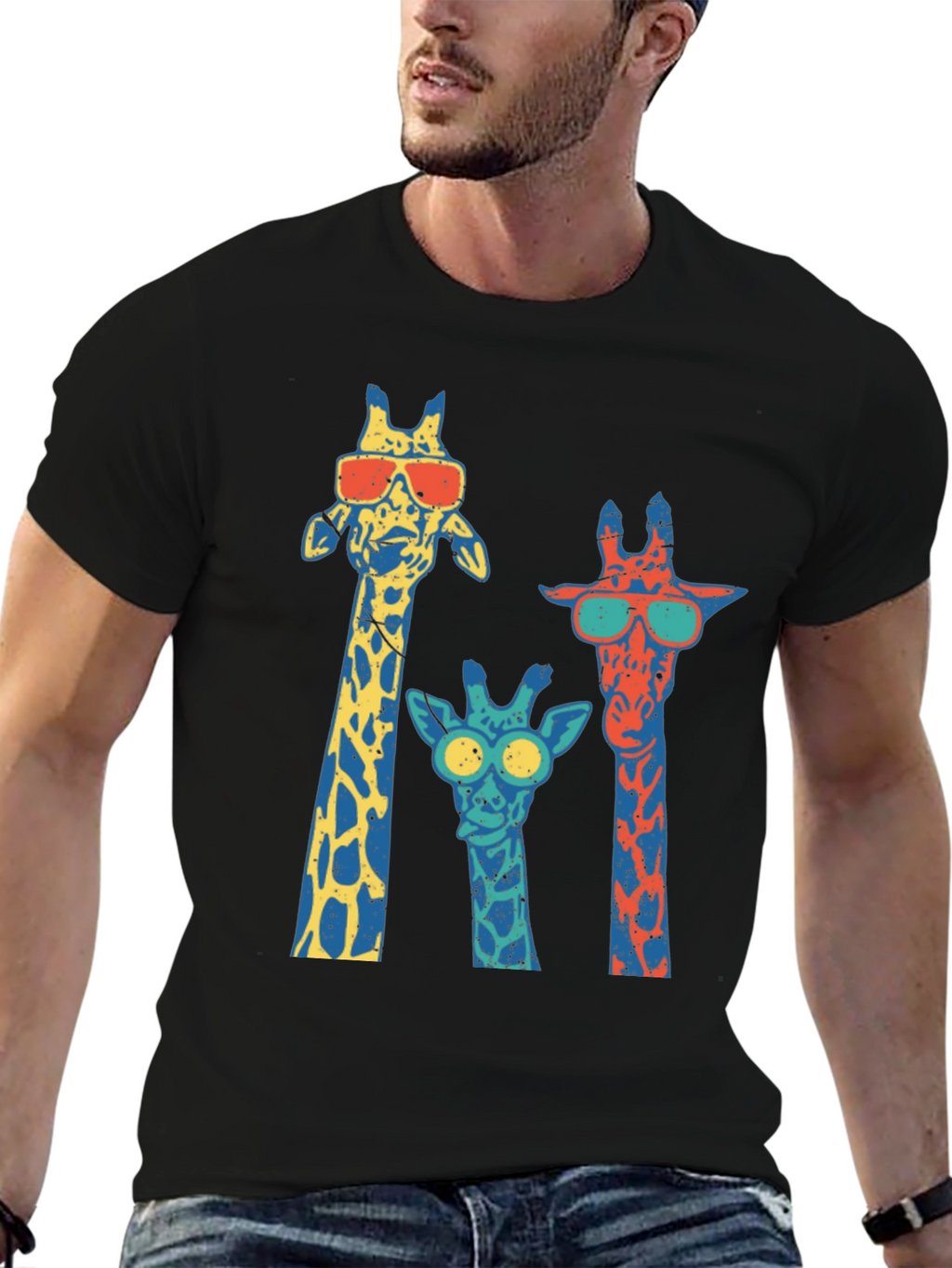 Cool Giraffe Crew Neck T-Shirt