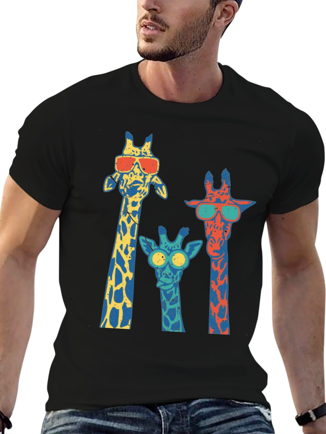 Cool Giraffe Crew Neck T-Shirt