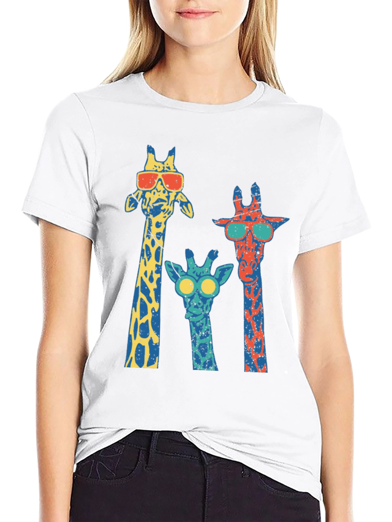Cool Giraffe Crew Neck T-Shirt
