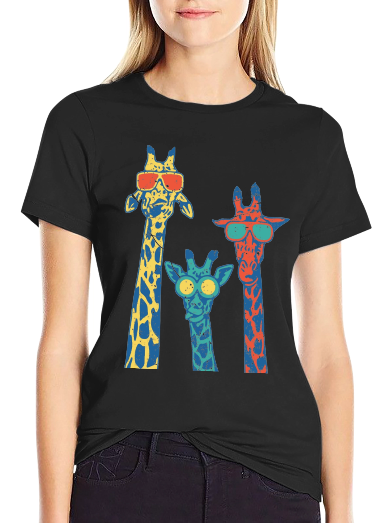 Cool Giraffe Crew Neck T-Shirt