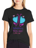 Unique Butterfly Heart Graphic T-Shirt