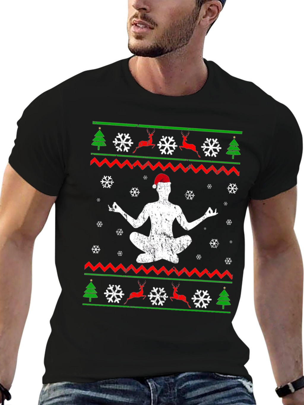 Yoga Christmas T-Shirt - Mens Holiday Gift Tee
