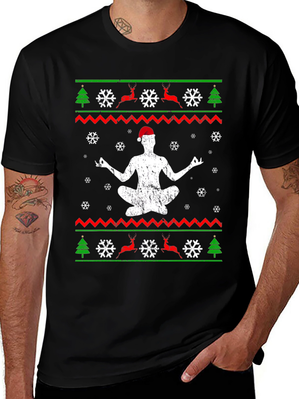 Yoga Christmas T-Shirt - Mens Holiday Gift Tee
