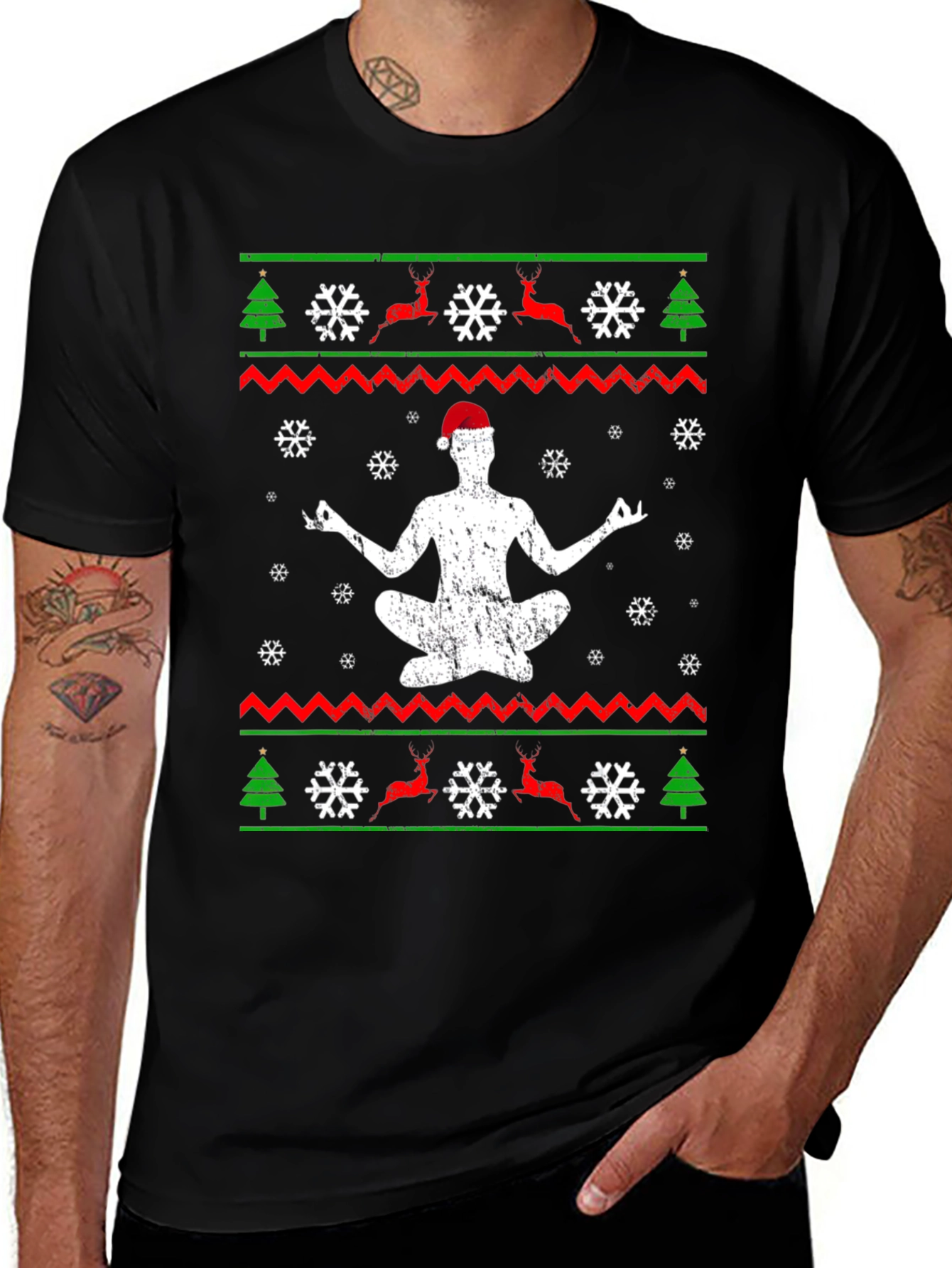 Yoga Christmas T-Shirt - Mens Holiday Gift Tee