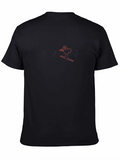 Skiing Heartbeat Black T-Shirt