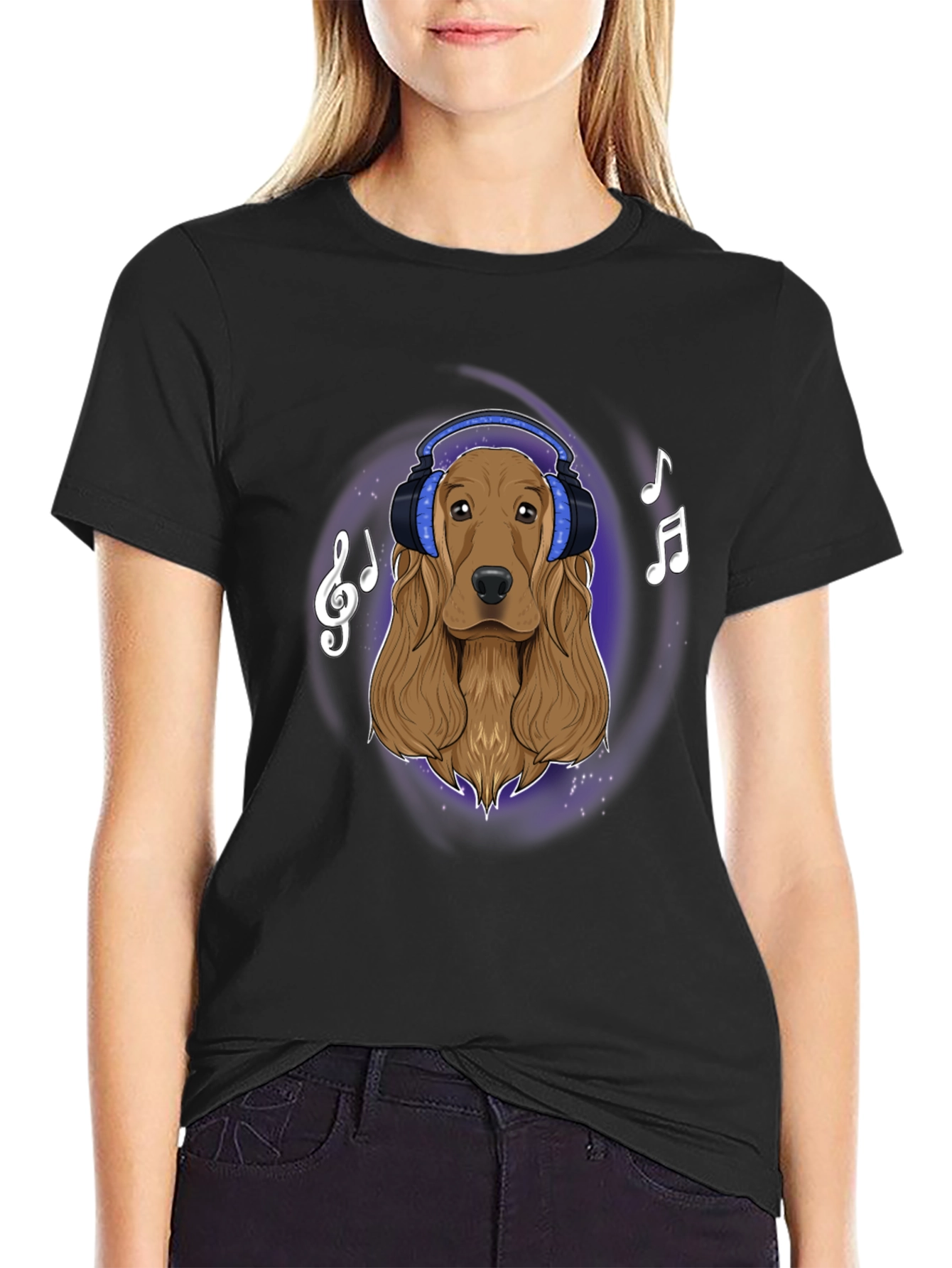 Dog with Headphones Graphic Tee - Music Lovers T-Shirt