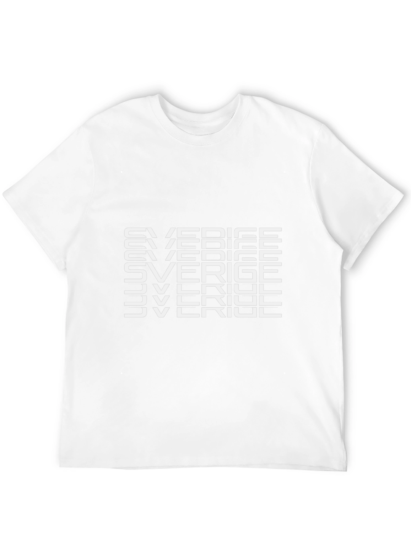 Sverige Text Graphic Print Black T-Shirt