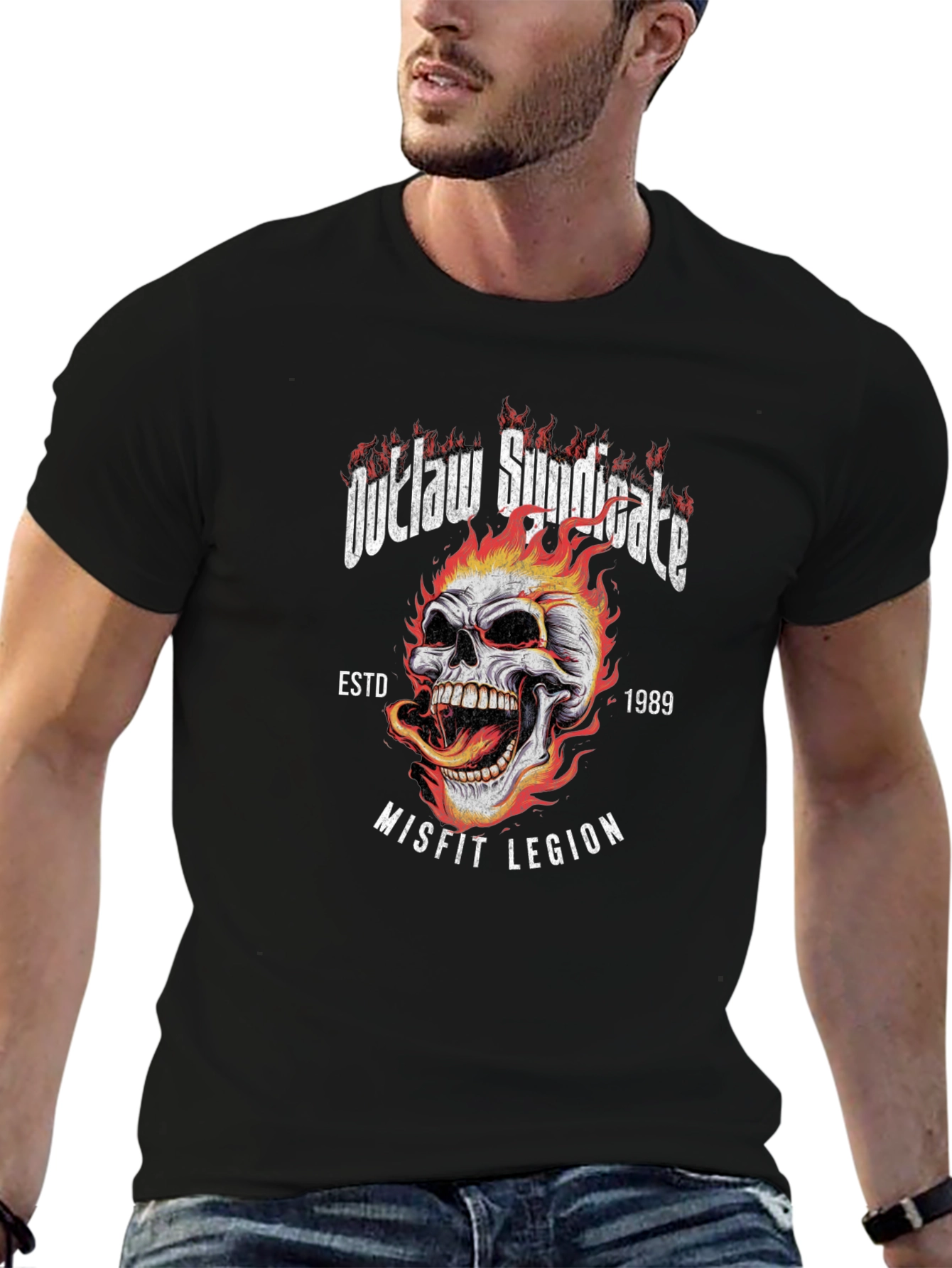 Outlaw Syndicate Graphic T-Shirt - Misfit Legion Skull