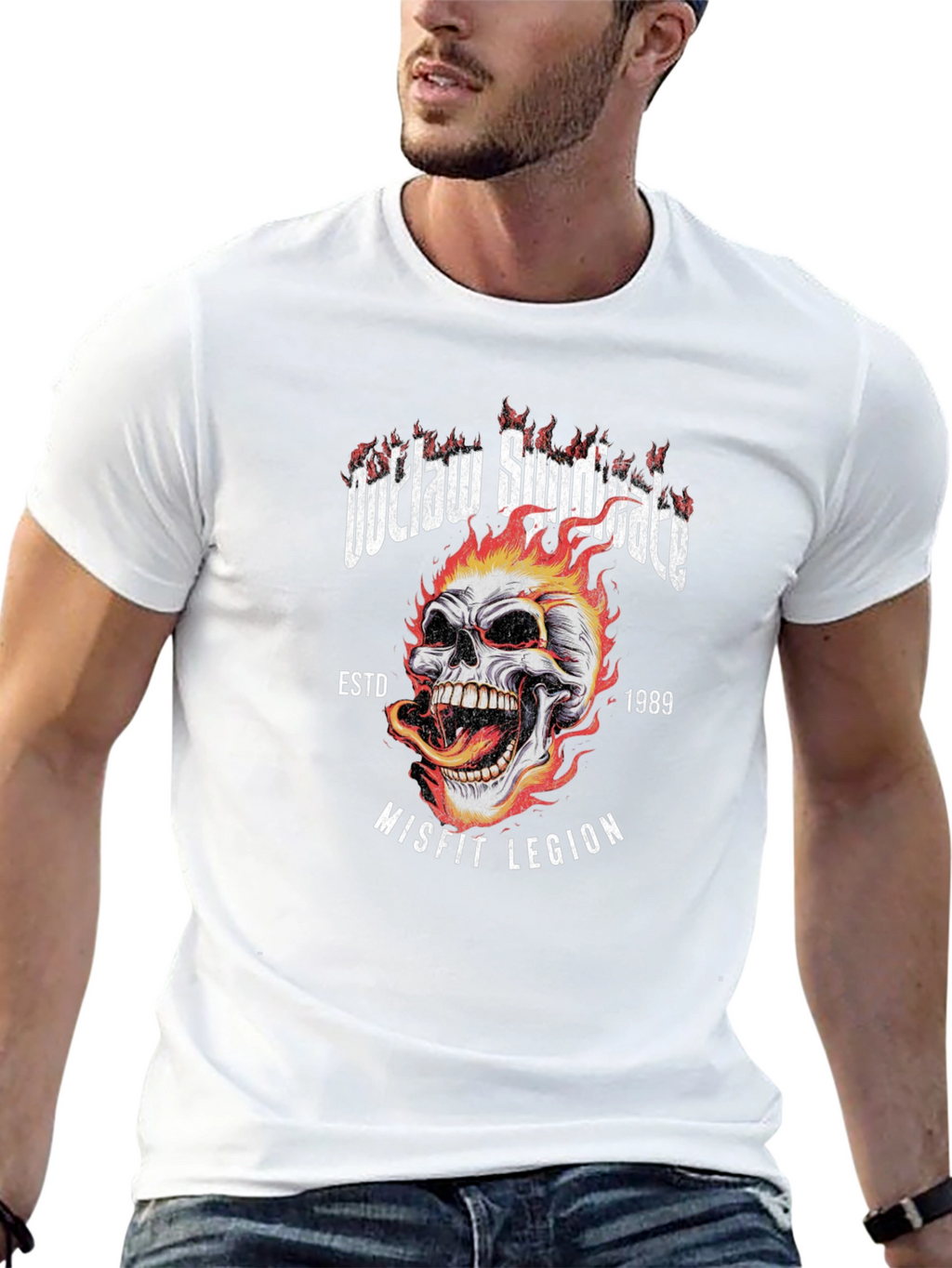 Outlaw Syndicate Graphic T-Shirt - Misfit Legion Skull