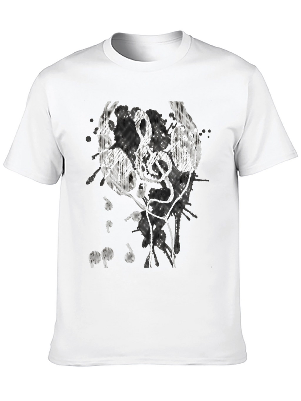 Music Lovers Tee: Headphones & Treble Clef Design