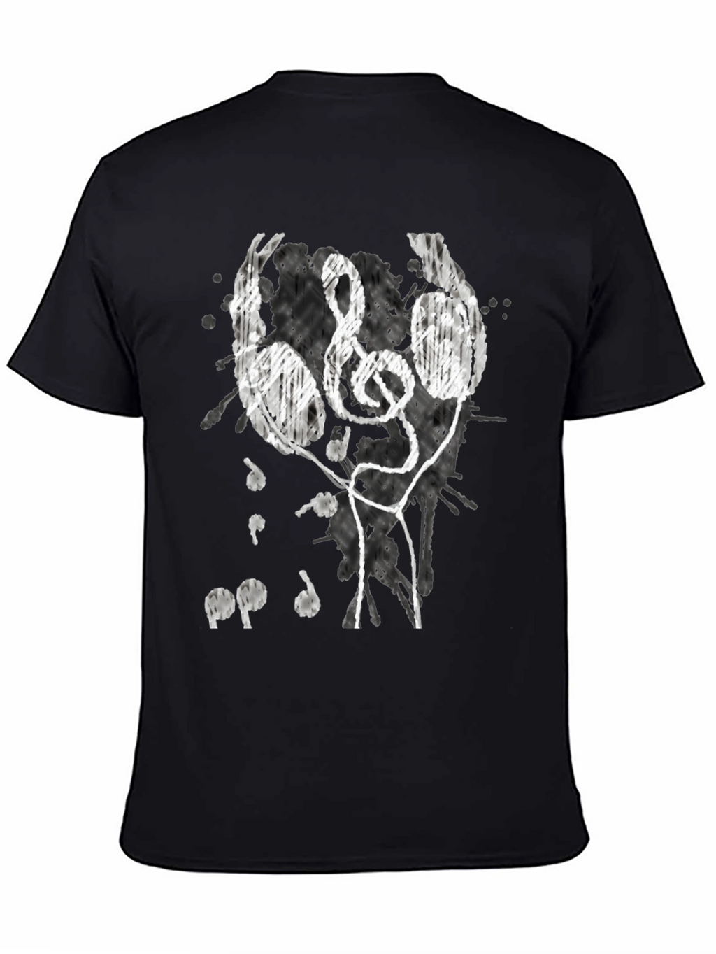 Music Lovers Tee: Headphones & Treble Clef Design