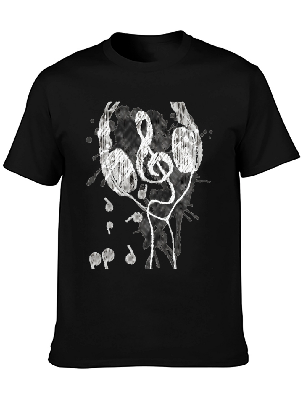 Music Lovers Tee: Headphones & Treble Clef Design