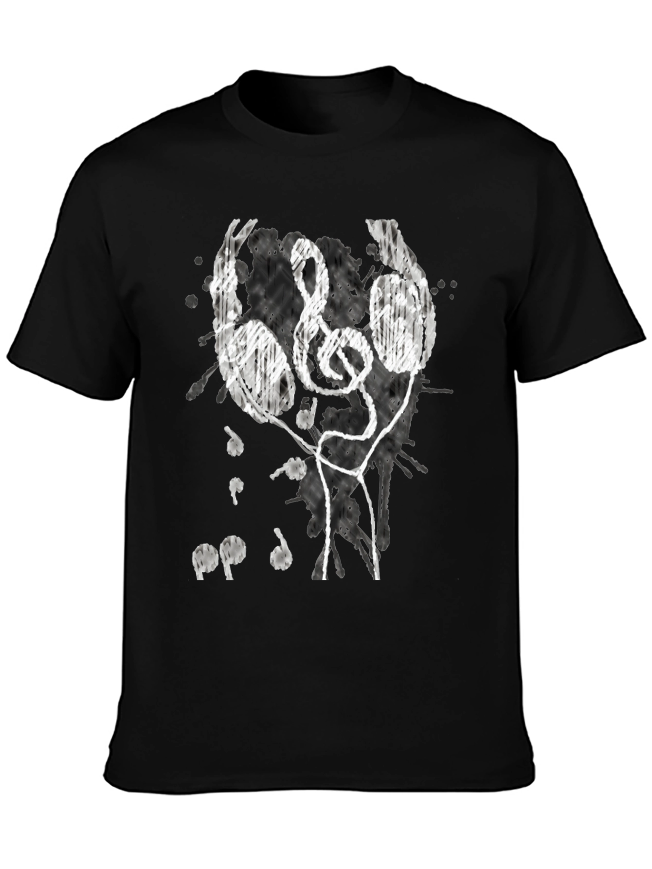 Music Lovers Tee: Headphones & Treble Clef Design