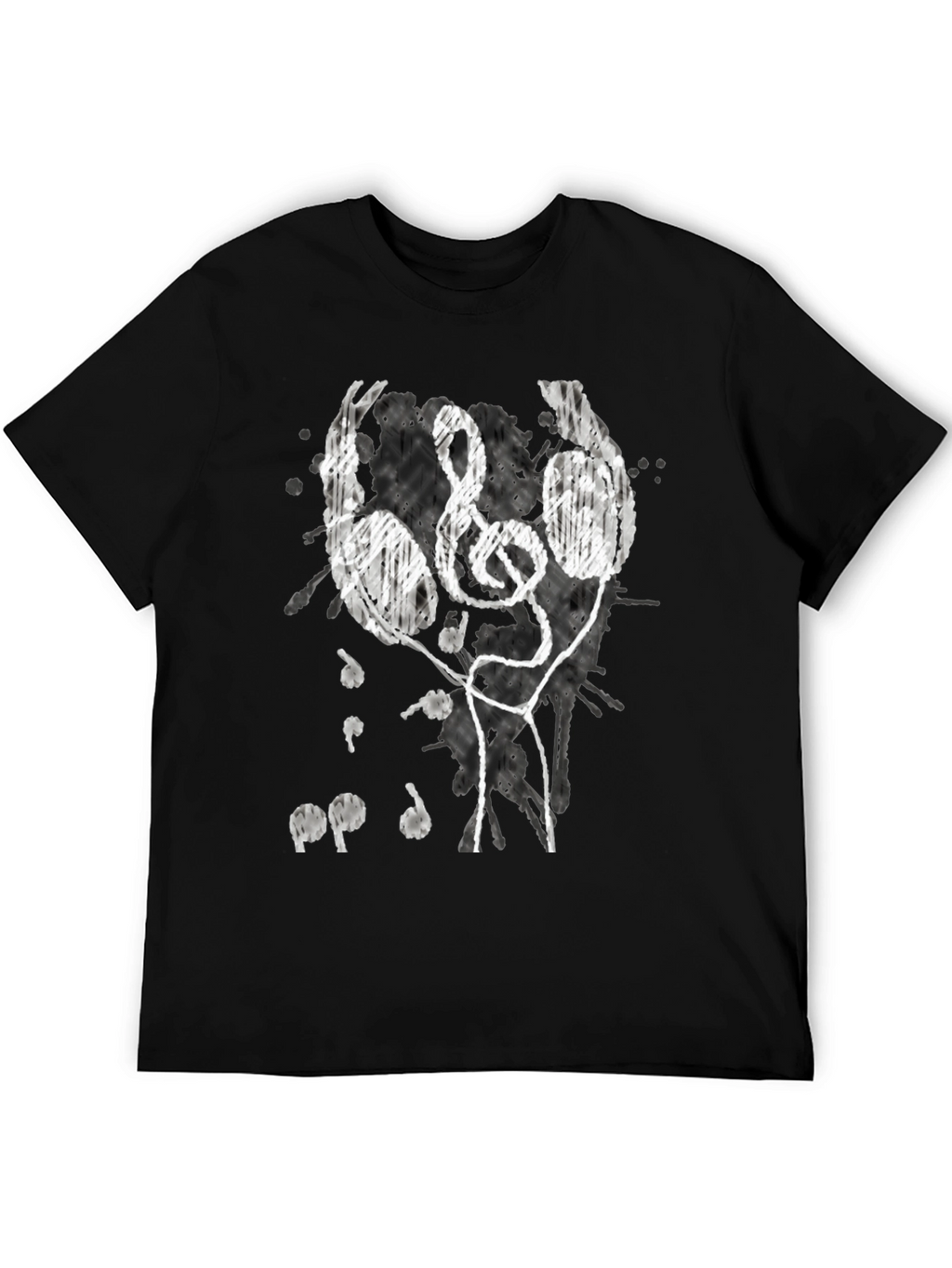 Music Lovers Tee: Headphones & Treble Clef Design