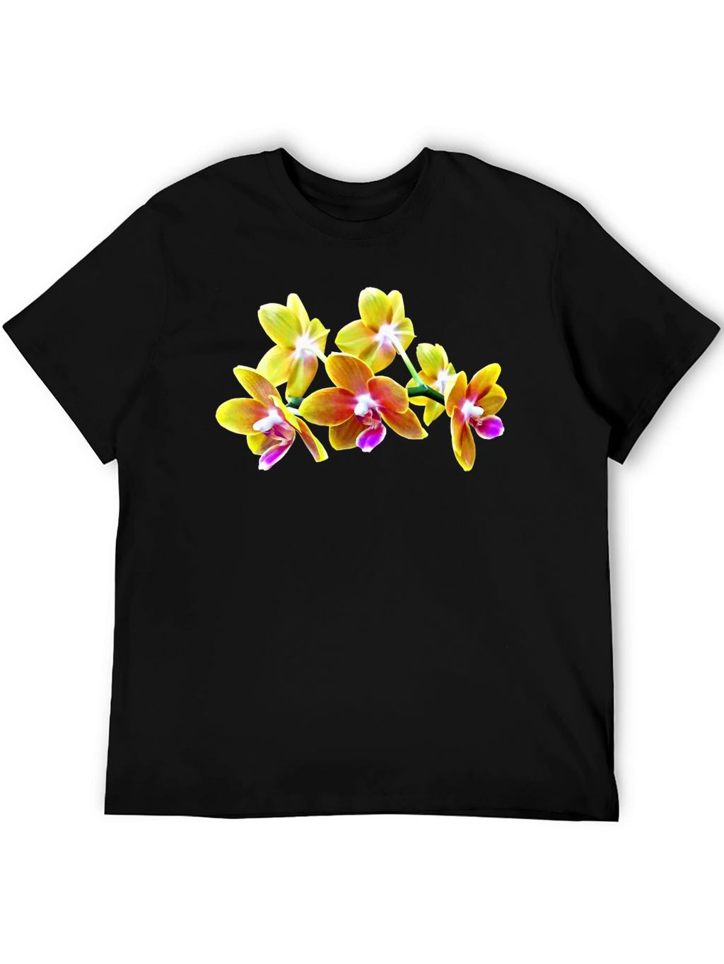 Orchid Blossom Black T-Shirt