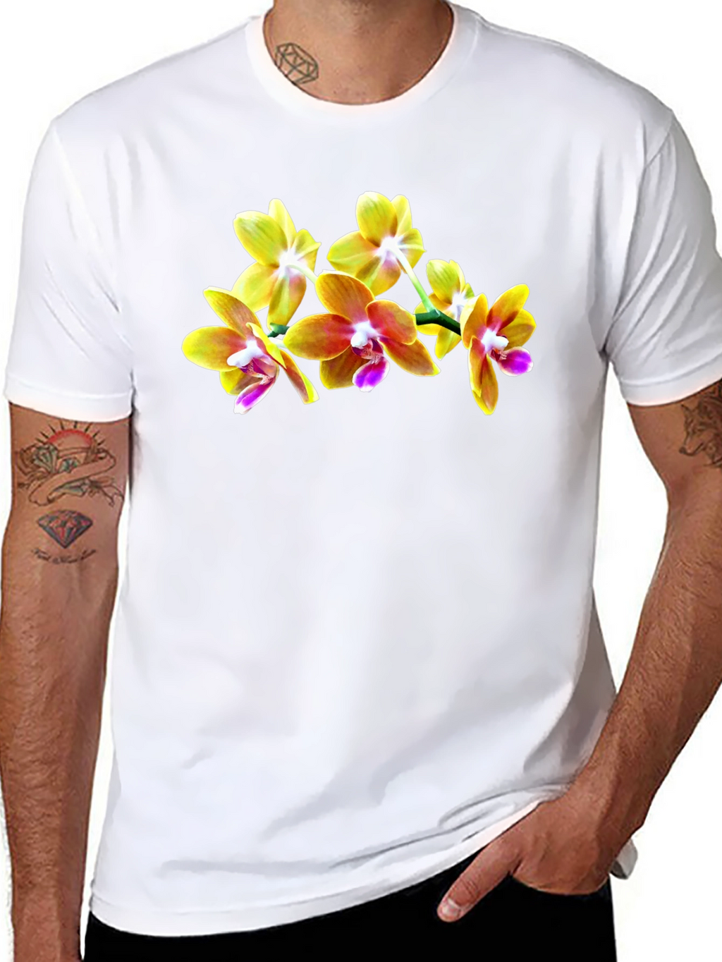 Orchid Blossom Black T-Shirt