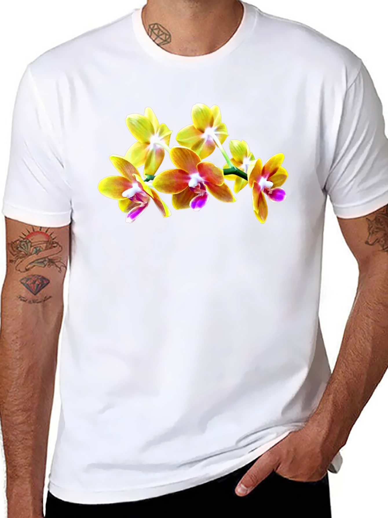 Orchid Blossom Black T-Shirt