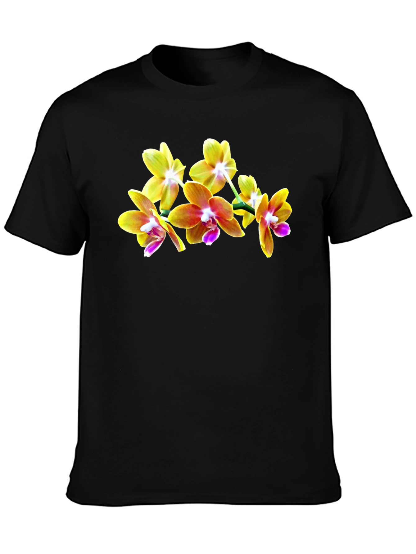 Orchid Blossom Black T-Shirt