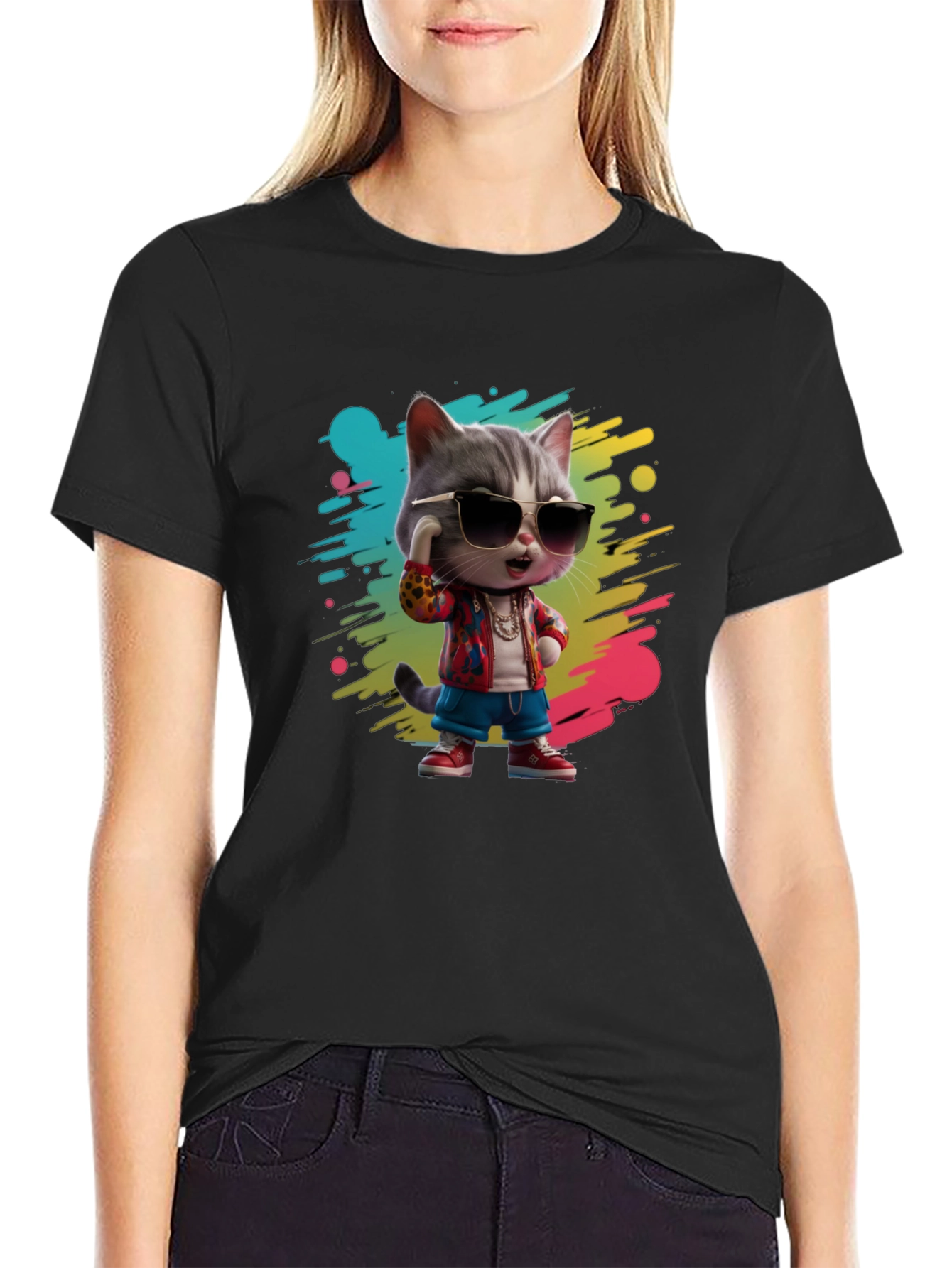 Cool Cat Graphic T-Shirt