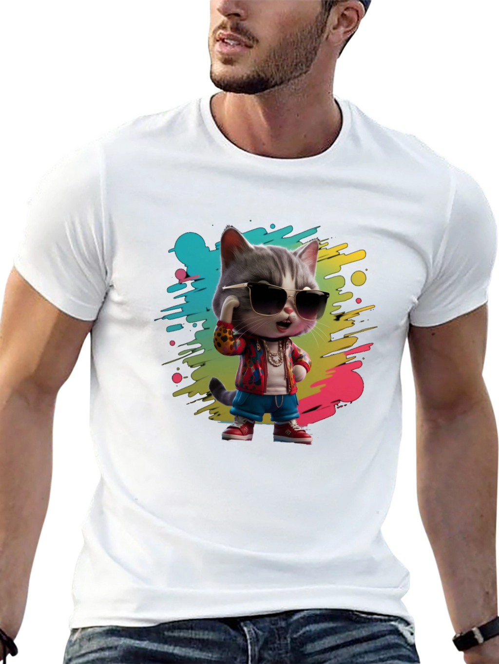 Cool Cat Graphic T-Shirt