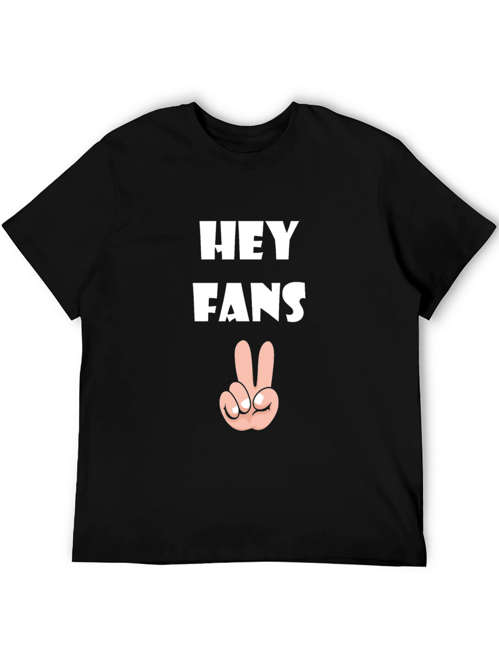 Hey Fans Graphic T-Shirt - Casual Black Tee