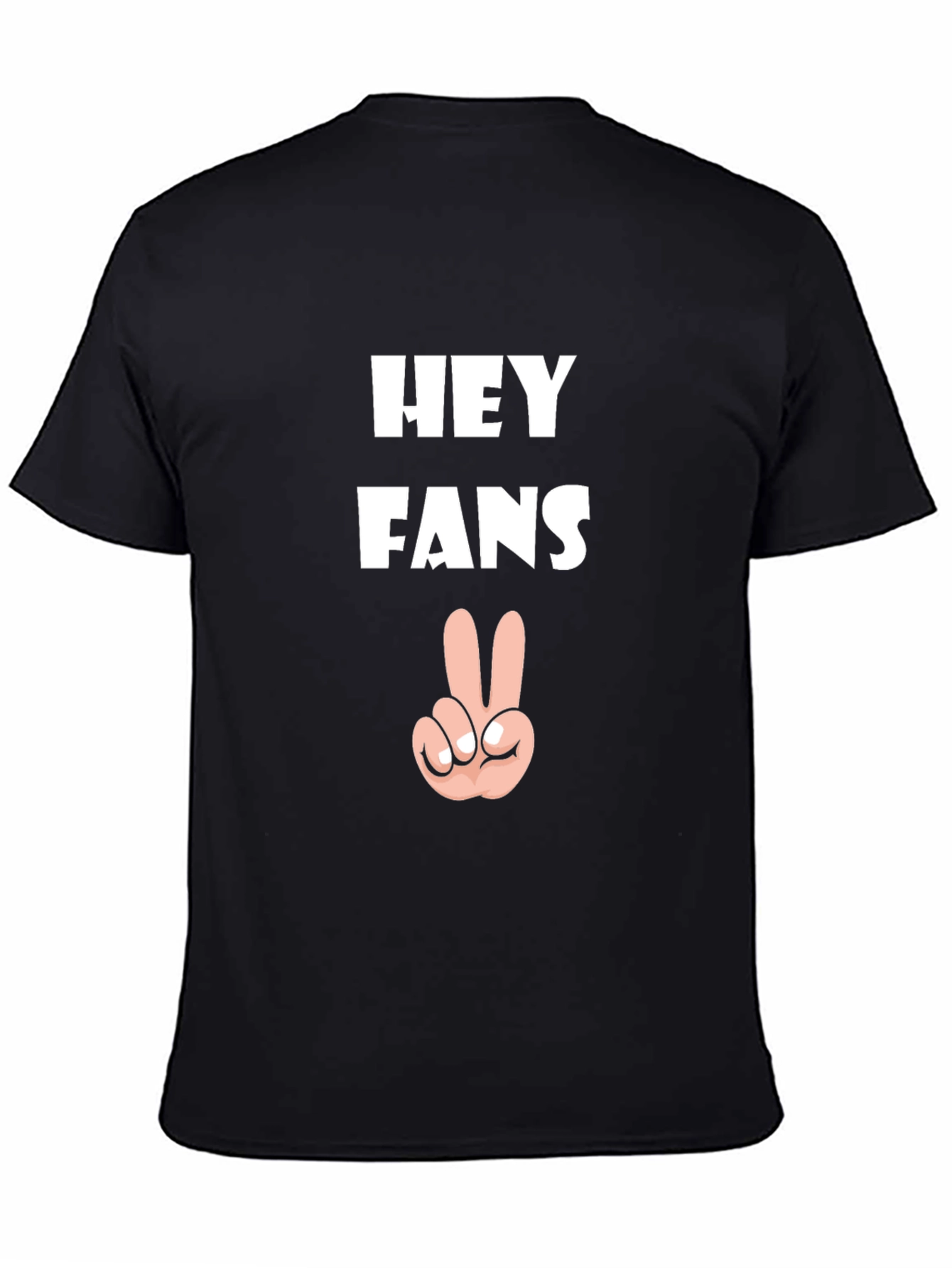 Hey Fans Graphic T-Shirt - Casual Black Tee